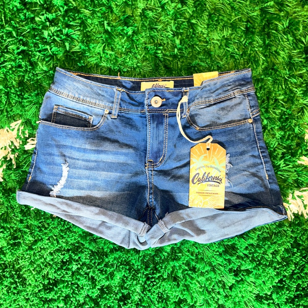 California Premium Vintage Wash Denim Shorts
